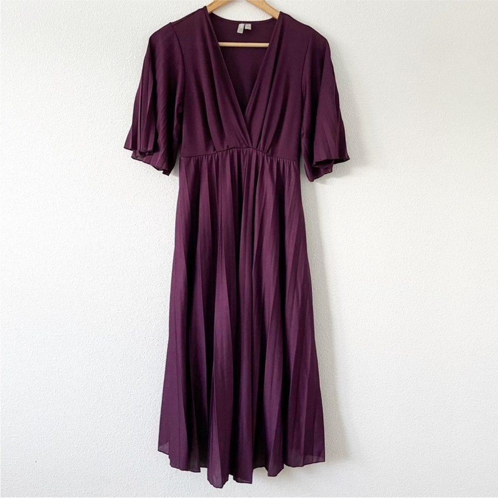ASOS Purple Kimono Pleated Maxi Dress
